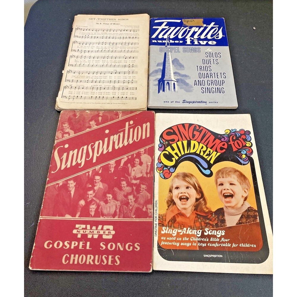 Gospel Church Music Song Book Lot Singspiration Get Together Children Christian